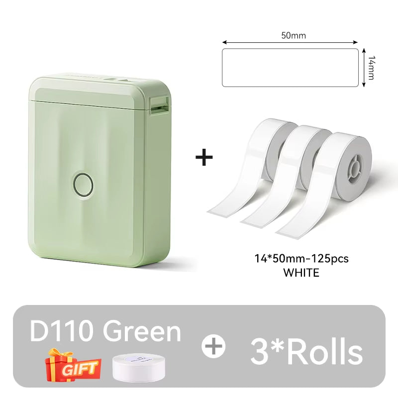 Mini Portable Thermal Label Printer. Smart Label Maker with Tape for Office Home Kitchen School