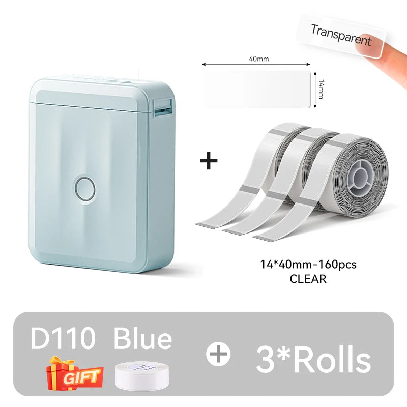Mini Portable Thermal Label Printer. Smart Label Maker with Tape for Office Home Kitchen School