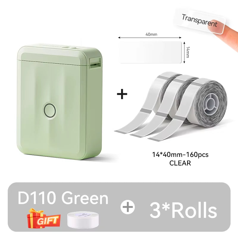 Mini Portable Thermal Label Printer. Smart Label Maker with Tape for Office Home Kitchen School