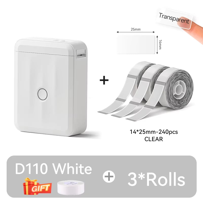 Mini Portable Thermal Label Printer. Smart Label Maker with Tape for Office Home Kitchen School