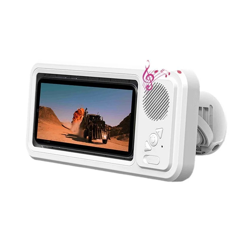 Showering Waterproof Phone Case with Bluetooth Speaker Wall Mount Phone Holder