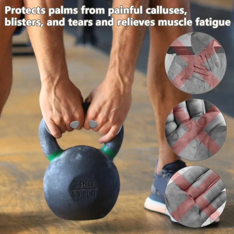 Anti-Slip Workout Grips Ergonomic Rubber Hand Protector Gloves for Weight Lifting, Pull-Ups, Gym Training & Exercise.