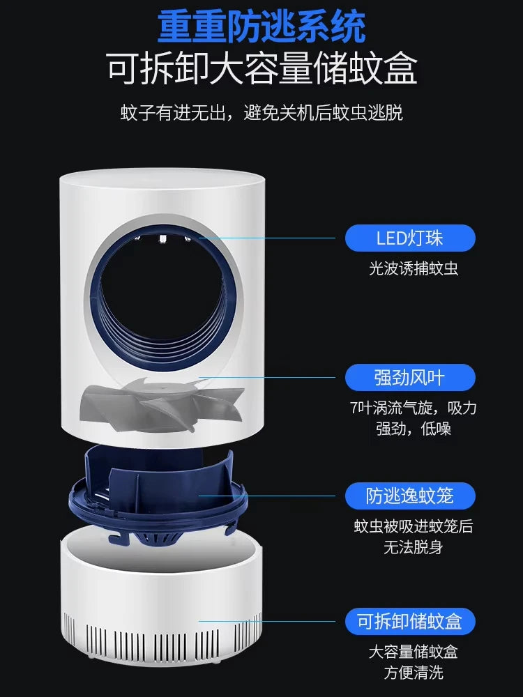 Electric Mosquito Killer Lamp Repellent Zapper Fly Power Uv for Home Insect Light Nightlight Indoor Bedside Night Socket