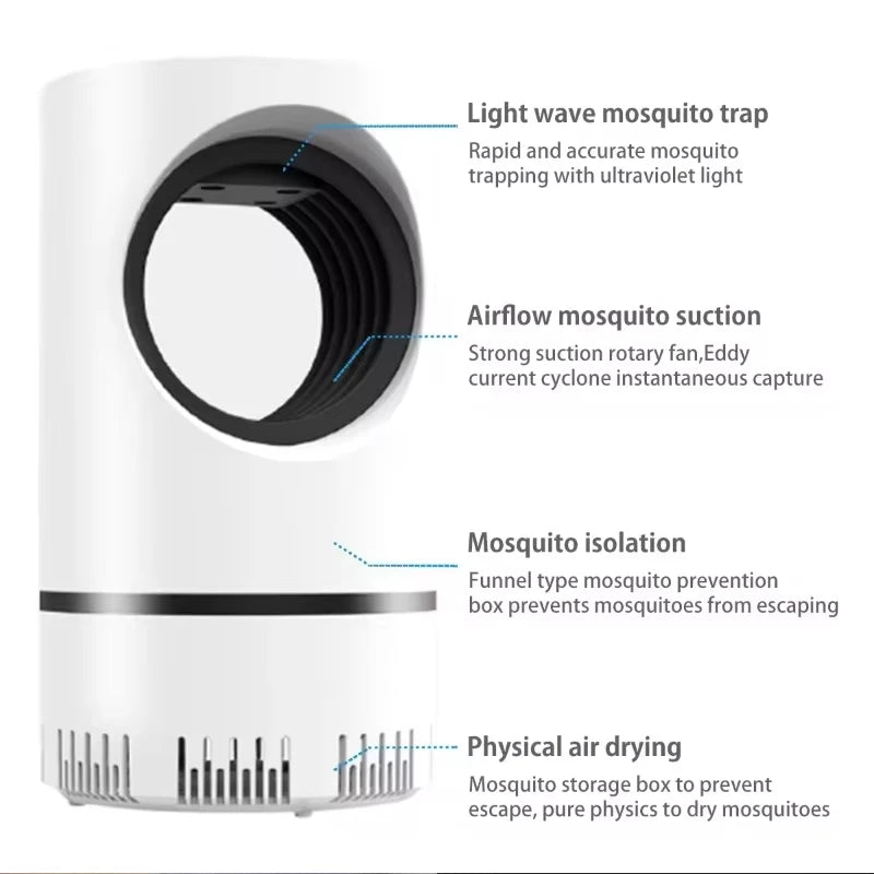 Electric Mosquito Killer Lamp Repellent Zapper Fly Power Uv for Home Insect Light Nightlight Indoor Bedside Night Socket