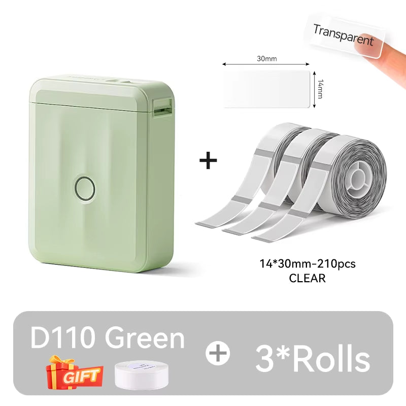 Mini Portable Thermal Label Printer. Smart Label Maker with Tape for Office Home Kitchen School