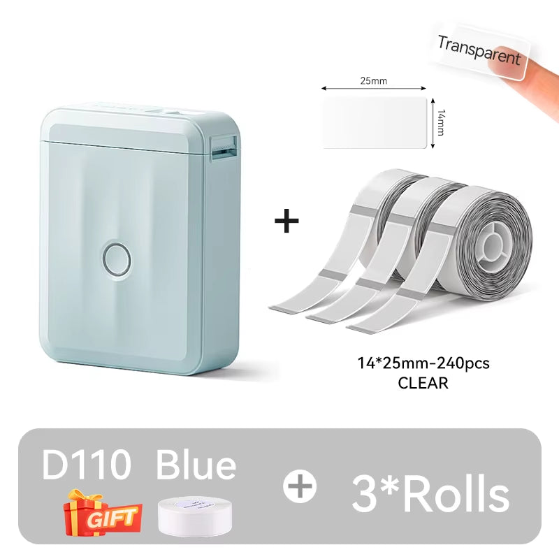Mini Portable Thermal Label Printer. Smart Label Maker with Tape for Office Home Kitchen School