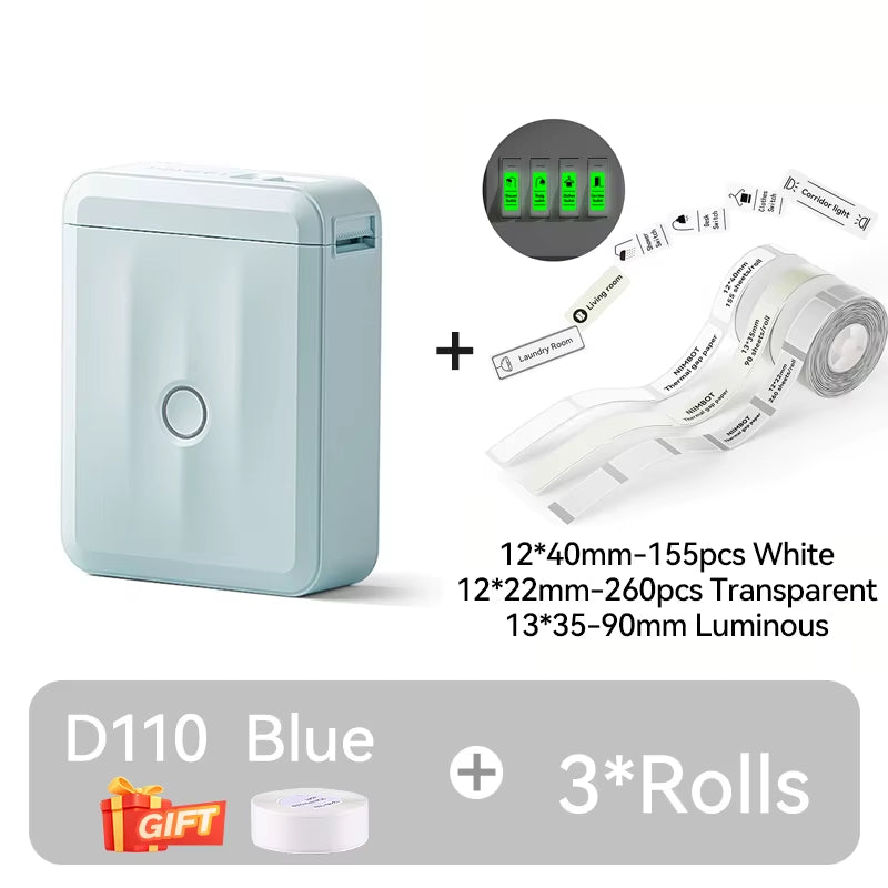 Mini Portable Thermal Label Printer. Smart Label Maker with Tape for Office Home Kitchen School