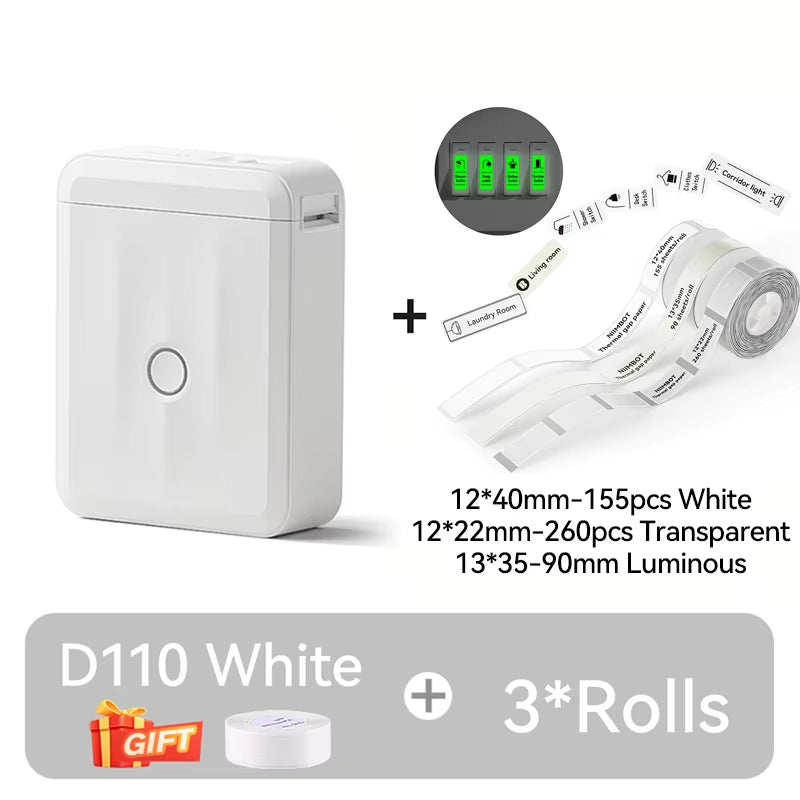 Mini Portable Thermal Label Printer. Smart Label Maker with Tape for Office Home Kitchen School