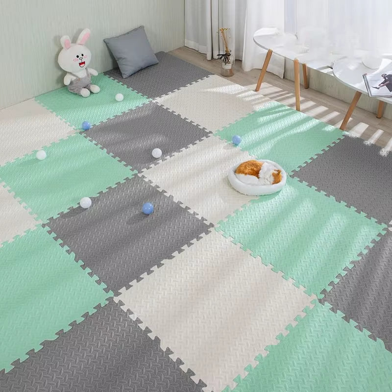 16Pcs Foam Baby Play Mat Puzzle Mat Kids Interlocking Exercise Tiles Rugs Puzzle Floor Tiles Toy Carpet Soft Carpet 30*30*1Cm