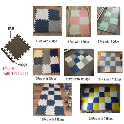 16Pcs Foam Baby Play Mat Puzzle Mat Kids Interlocking Exercise Tiles Rugs Puzzle Floor Tiles Toy Carpet Soft Carpet 30*30*1Cm