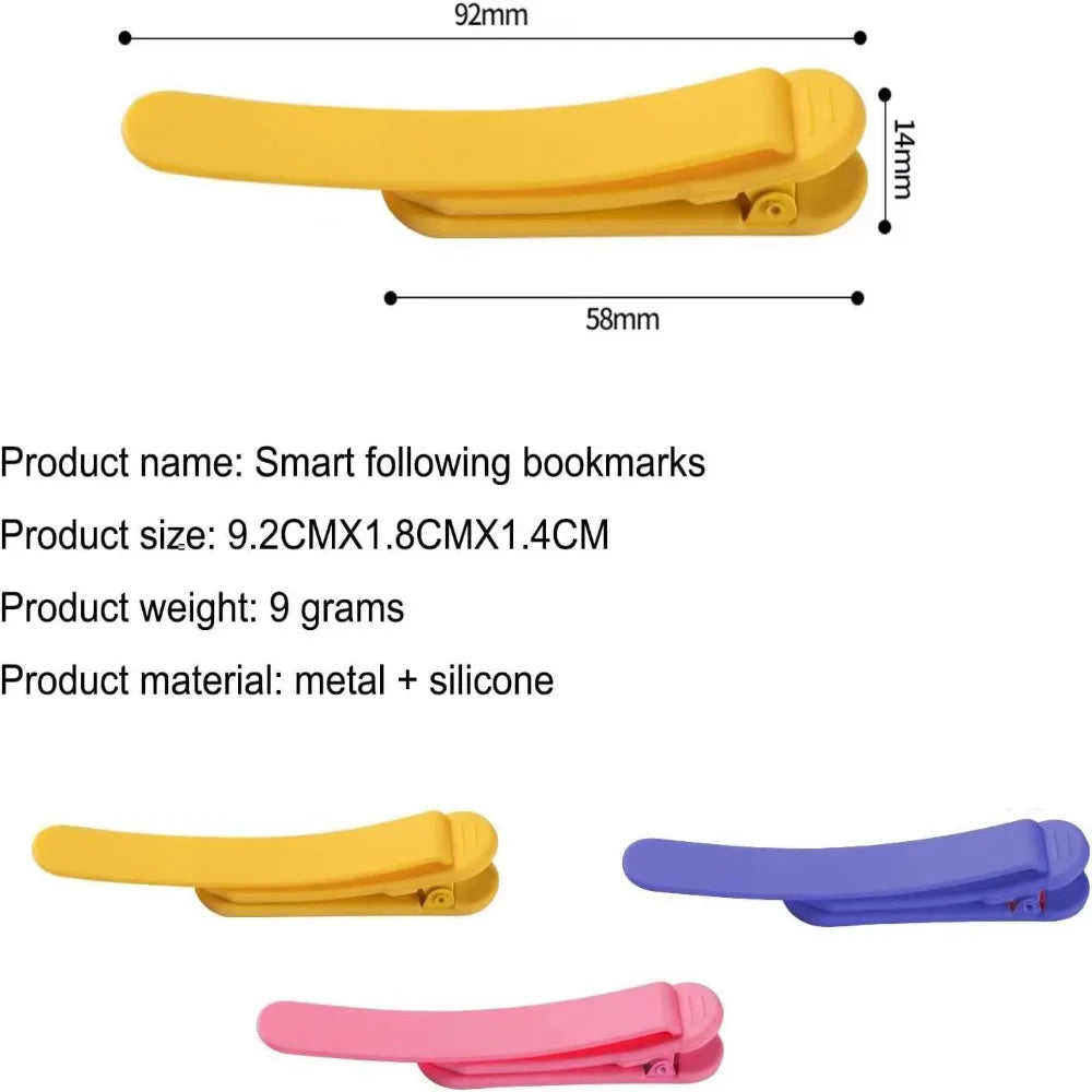 Soft Silicone Bookmark Clip - Perfect Page Divider 