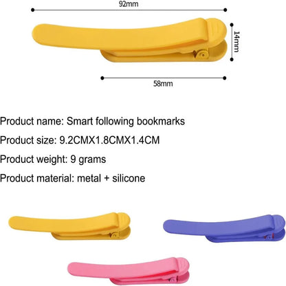 Soft Silicone Bookmark Clip - Perfect Page Divider 