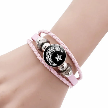 Couple Jewelry Gifts Sun Moon Couple Leather Bracelet Hot Selling Item Noctilucent Handmad Weave Bracelets 