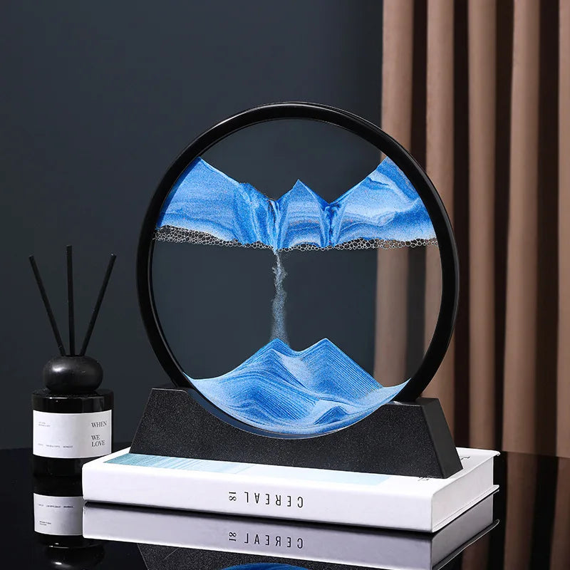 Sandscape Moving Sand Art Frame Quicksand 3D Dynamic Liquid Hourglass Kinetic Sand Painting Flowing Sand Office Home Decor Gifts