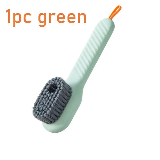 Multifunction Cleaning Shoe Brush Soft Automatic Liquid Shoe Brush Long Handle Clothes Soap Brush with Hook Clean Tool