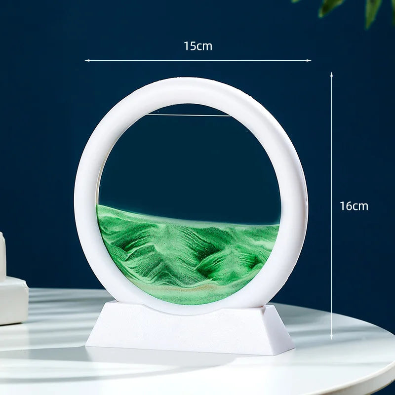 Sandscape Moving Sand Art Frame Quicksand 3D Dynamic Liquid Hourglass Kinetic Sand Painting Flowing Sand Office Home Decor Gifts