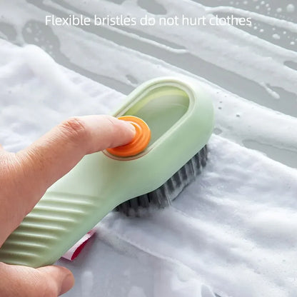 Multifunction Cleaning Shoe Brush Soft Automatic Liquid Shoe Brush Long Handle Clothes Soap Brush with Hook Clean Tool