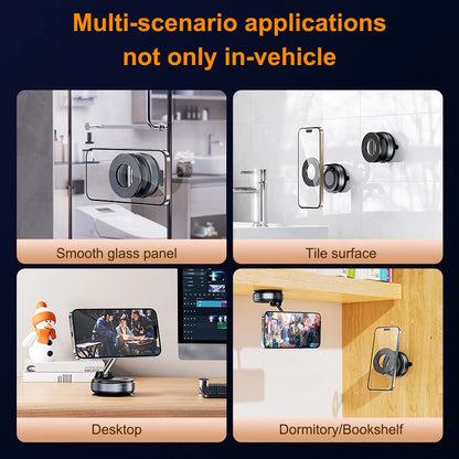 Magnetic Car Phone Holder Stand Foldable Vacuum Magnetic Holder Strong Suction Iphone Stand