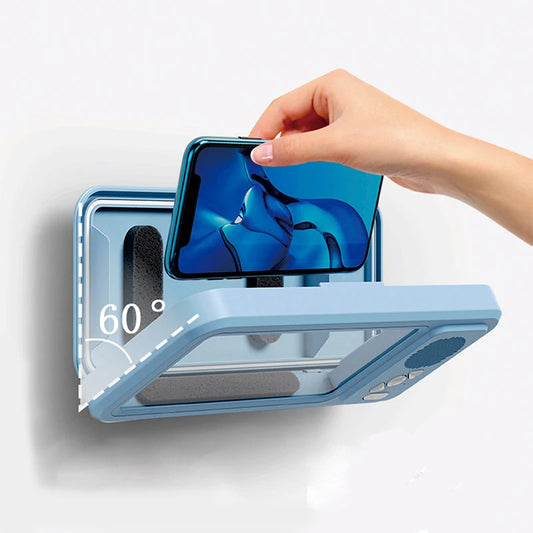 Showering Waterproof Phone Case with Bluetooth Speaker Wall Mount Phone Holder  